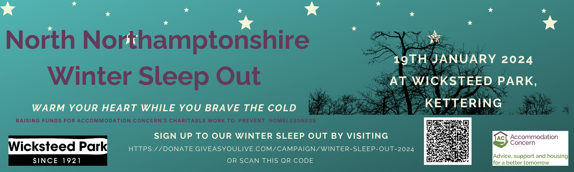North Northamptonshire Winter Sleepout – 19th January 2024 – Wicksteed Park, Kettering